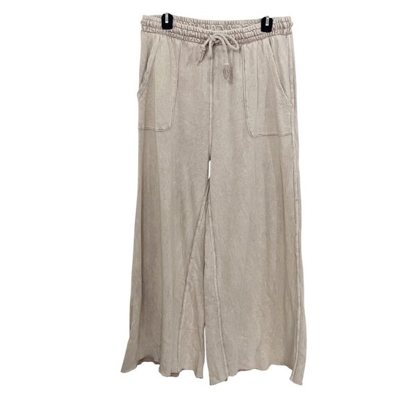 Three Bird Nest Lucky Bird Wide Leg Pant Distressed Artsy Lagenlook Boho Size XL - Picture 1 of 8